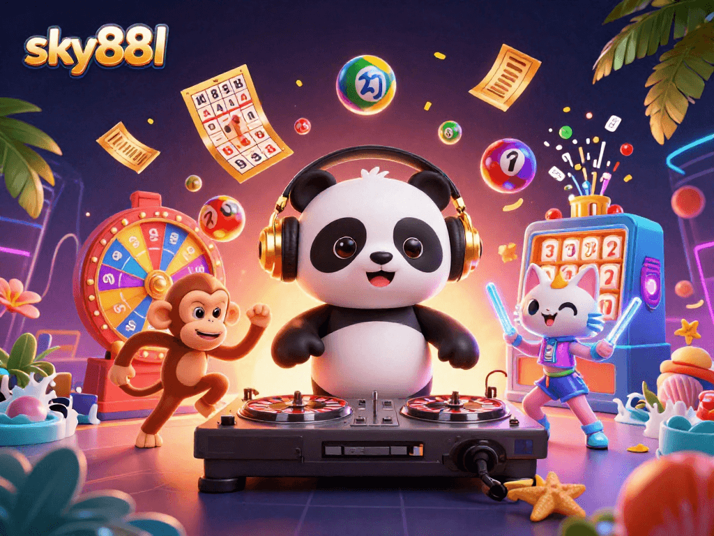 Engage in thrilling gaming at sky88l with vibrant characters and dynamic casino elements.