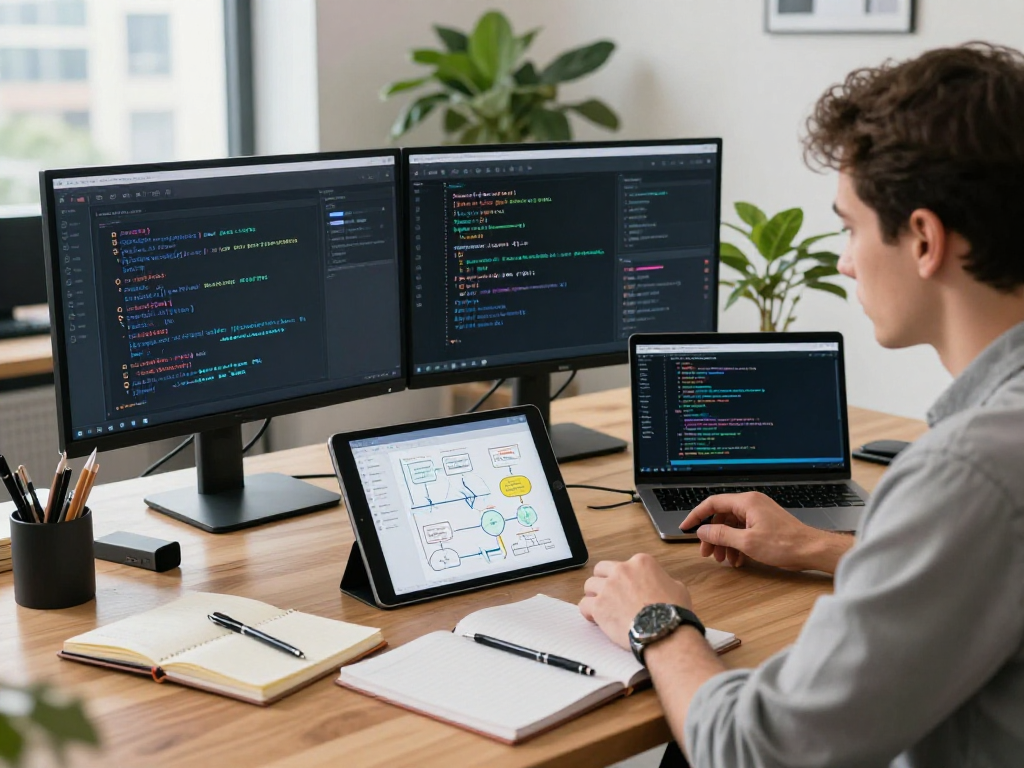 Tornardocash developer analyzing crypto mixing transactions in a modern workspace.