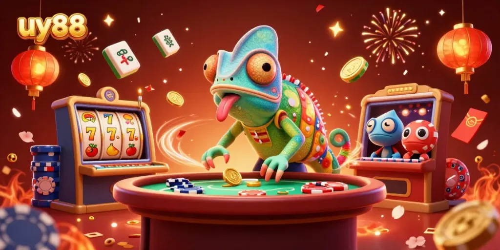 Engage in vibrant casino action with uy88, the colorful chameleon immersing you in thrilling gaming excitement.