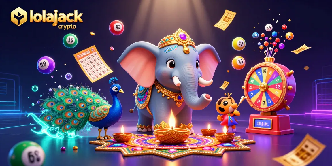 Engage with lolajack crypto as vibrant lottery elements bring fortune and excitement in a dynamic 3D scene.