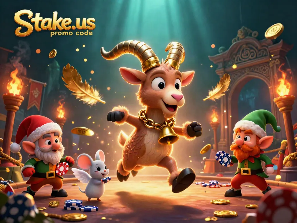 Engage with the stake.us promo code for festive casino fun featuring Krampus, angels, and elf gremlins.