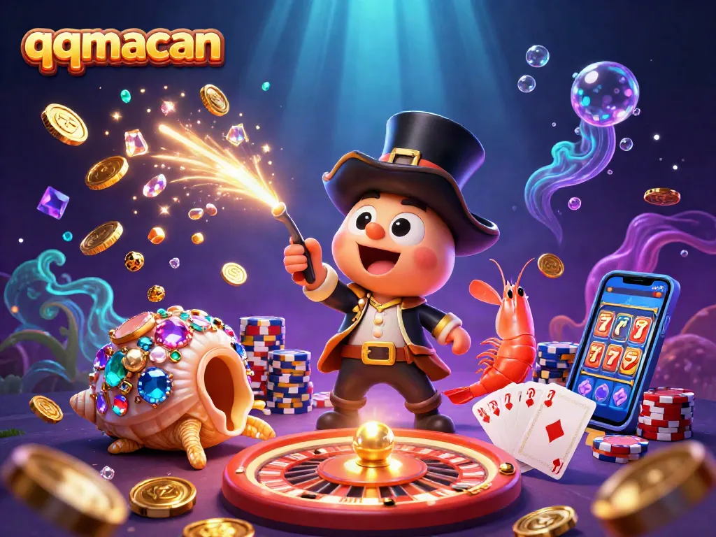 Experience thrilling wins with qqmacan as the anglerfish lures golden coins in a vibrant underwater casino.