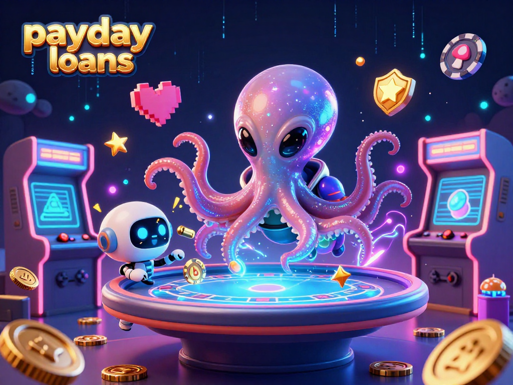 Engage in exciting gameplay with payday loans amidst dynamic casino elements and alien characters.