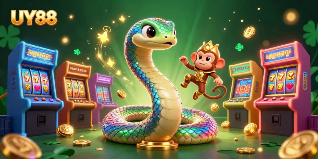 Experience thrilling gameplay at UY88 with vibrant jackpot elements and dynamic characters in a rich casino environment.