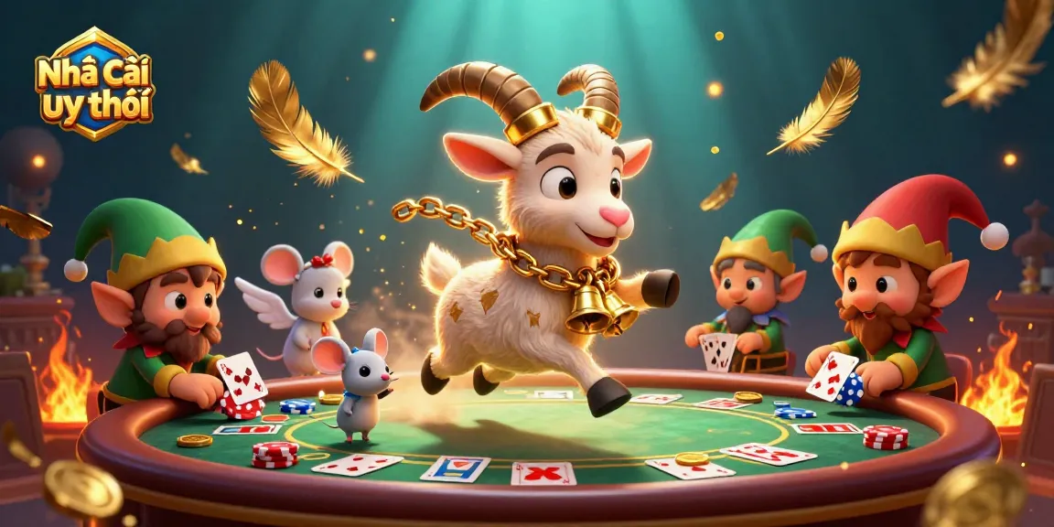Spin to win at Nhà cái uy tín casino with thrilling poker action and festive characters.