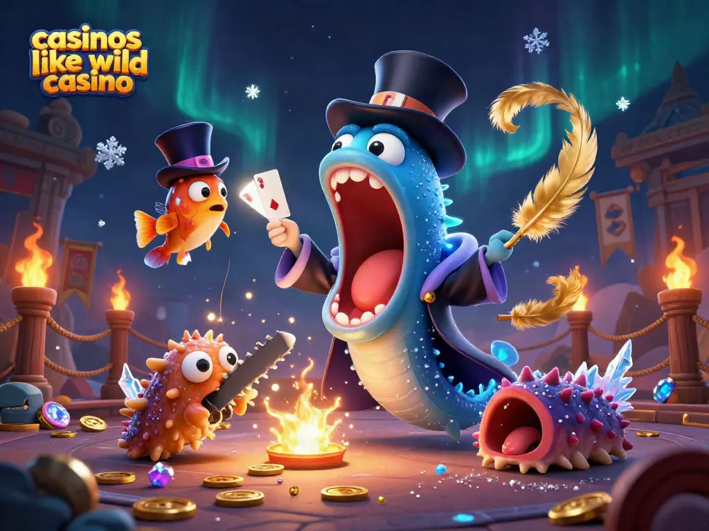 Engage with dynamic elements at casinos like wild casino, featuring a magical eel card trick, anglerfish spotlight, and sea cucumber performance.