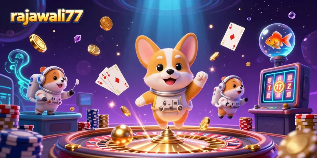 Menangkan permainan slot di rajawali77 dengan ilustrasi kasino luar angkasa yang menarik.