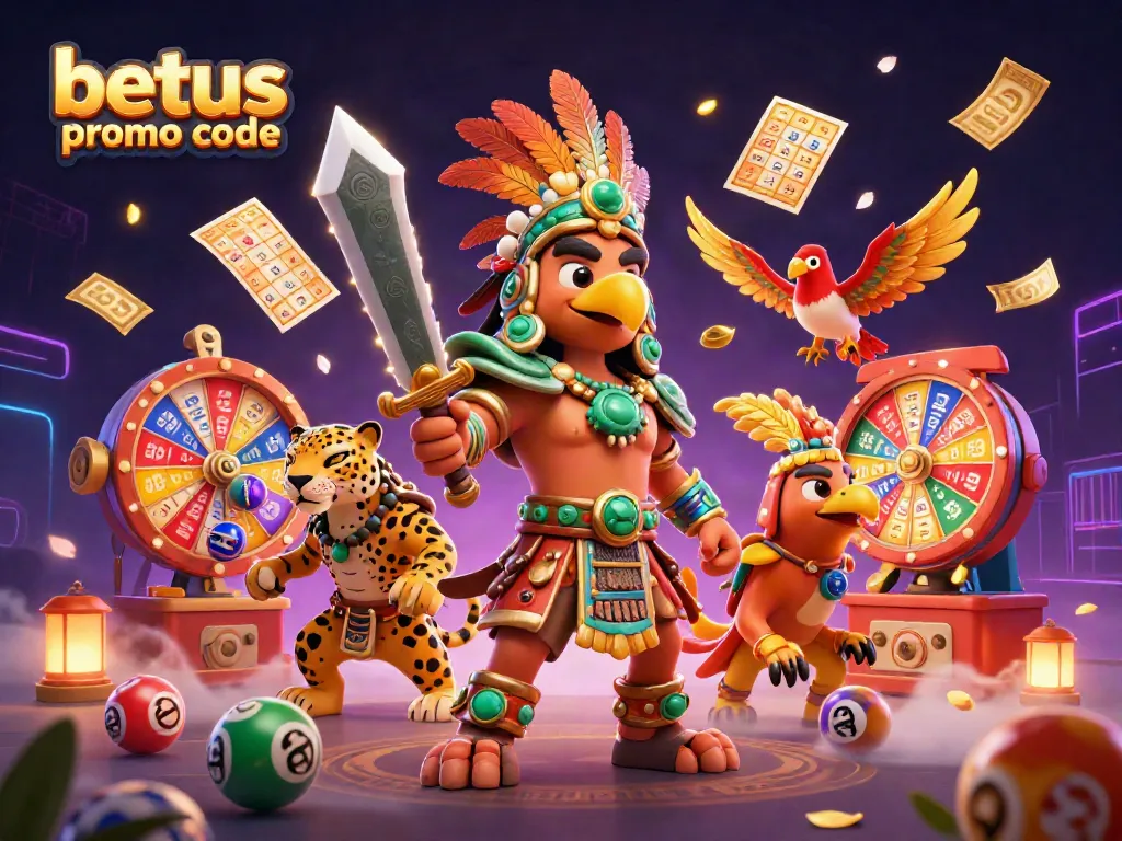 Experience thrilling wins with the betus promo code in an exciting 3D casino illustration.
