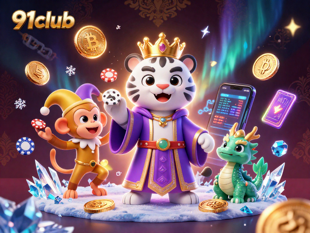 Engage with the thrilling 91club casino experience featuring vibrant characters and colorful elements.