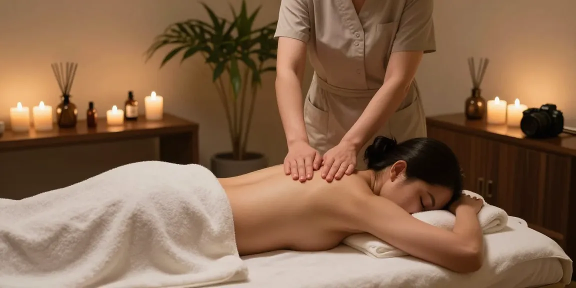 Engaging image showcasing a professional performing 강남출장마사지 in a serene spa setting, embodying relaxation.