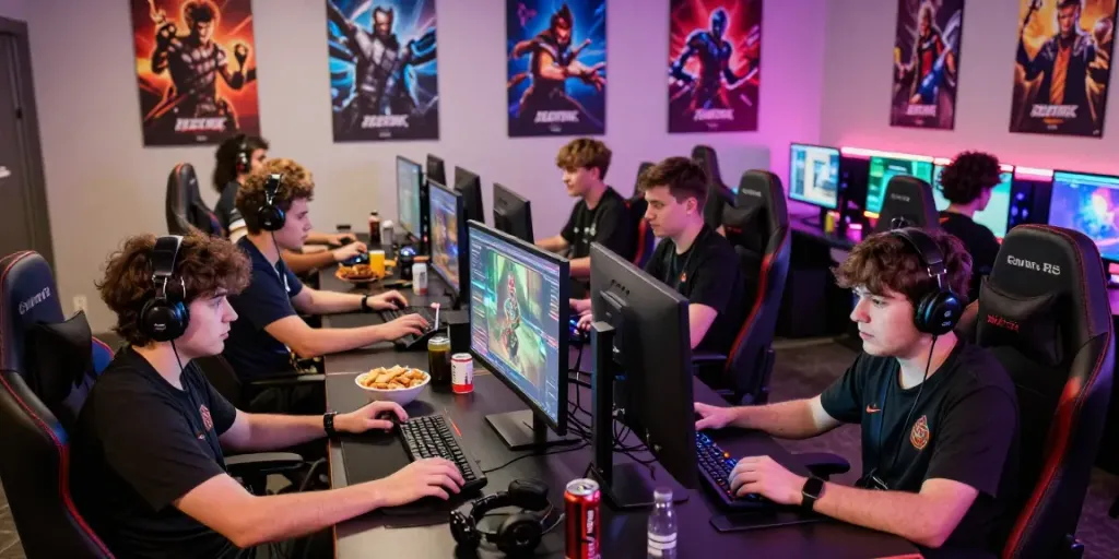 bigdewa gaming tournament scene with engaged players in vibrant setup