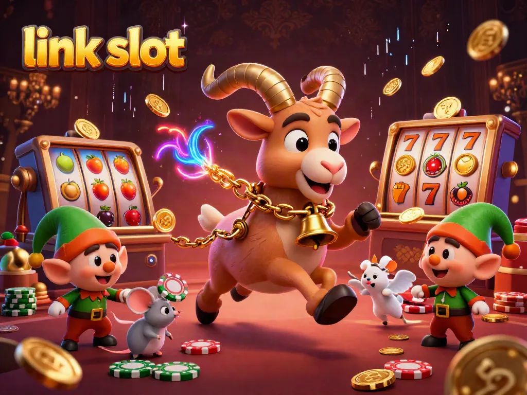 Experience thrilling action at the link slot casino with animated characters and vibrant slot machines.