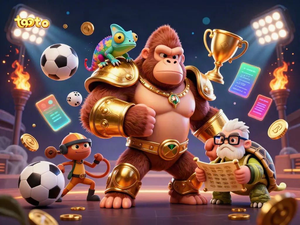 Engage with toto gaming through thrilling sports betting action, featuring vibrant 3D characters.