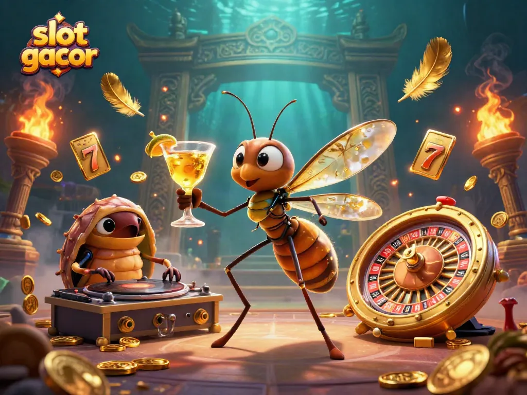 Experience the thrill of slot gacor gameplay with vibrant casino characters and dynamic elements.