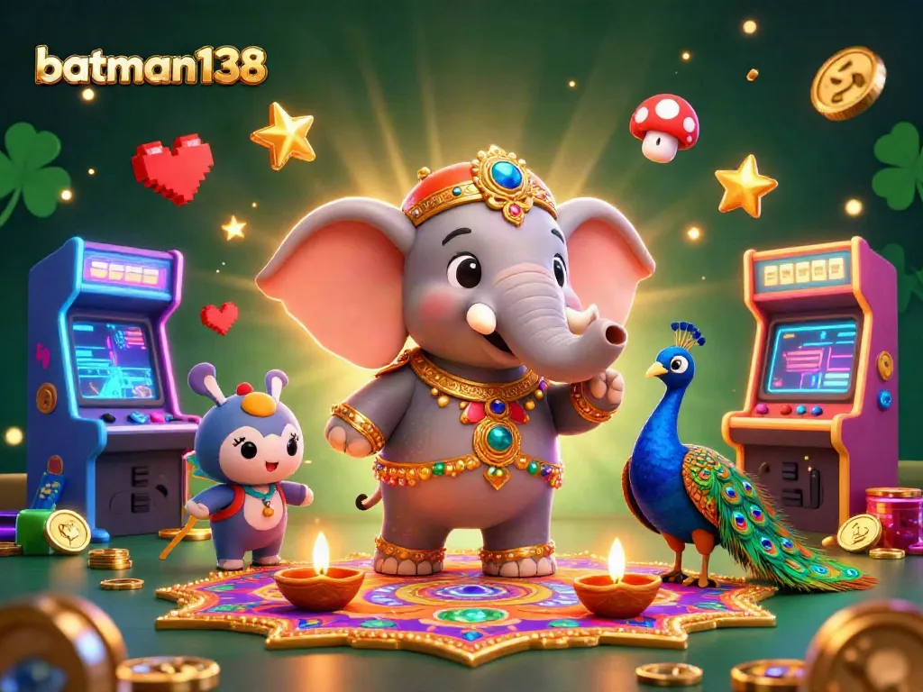 Play exciting games at batman138 with colorful neon lights and dynamic casino elements.