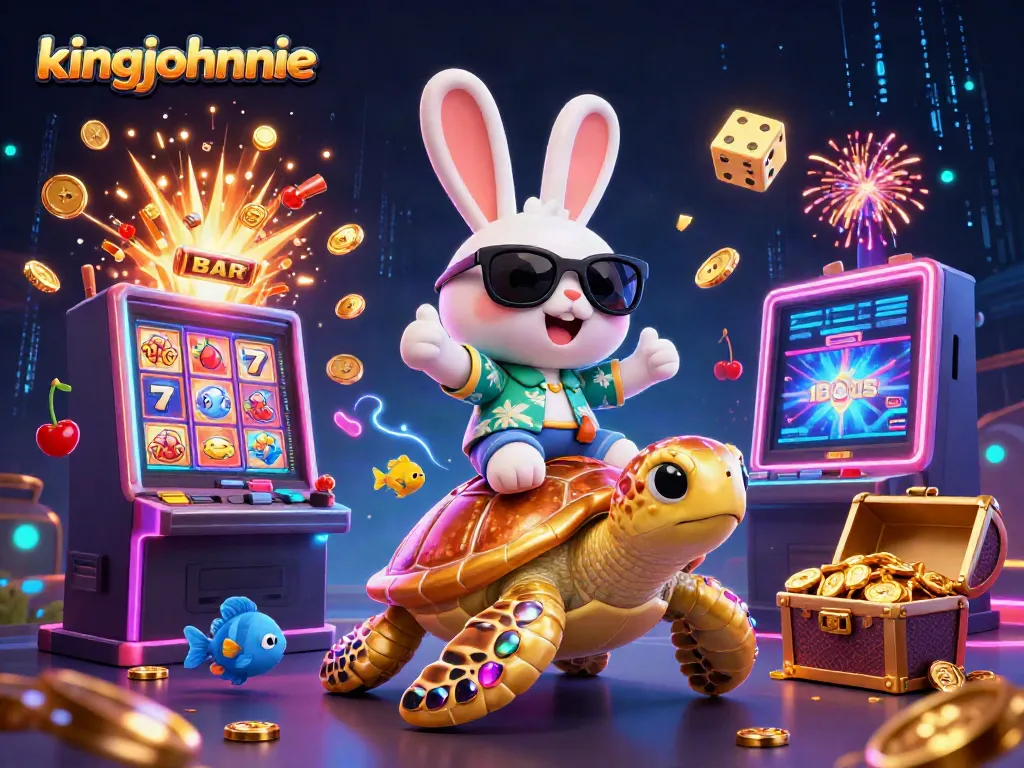 Experience the thrill of kingjohnnie casino with vibrant 3D characters and jackpot gaming elements.