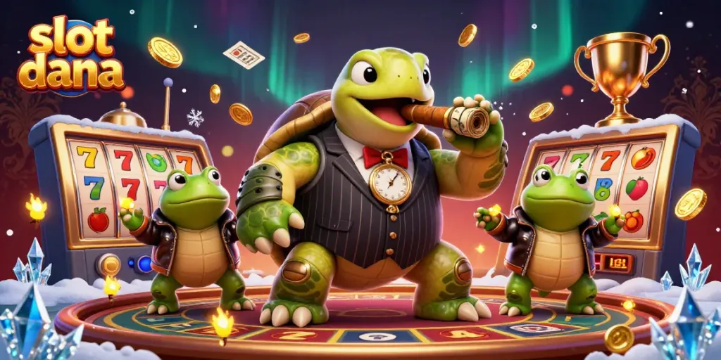 Experience vibrant slot dana action with animated characters in a dynamic casino scene full of excitement.