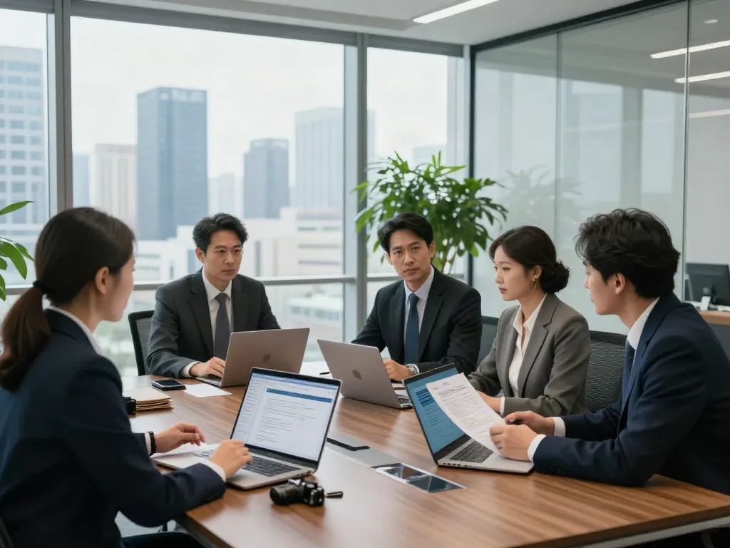 Lead Roedl legal advisors collaborating in a modern office setting, showcasing professionalism and expertise.