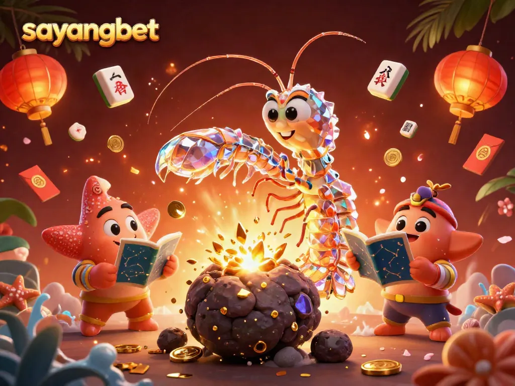 Engage with thrilling casino action at Sayangbet, showcasing vibrant gaming elements and cosmic characters.