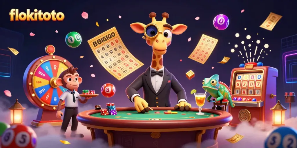 Engage with the lively atmosphere of flokitoto's online casino, showcasing high stakes and entertainment.