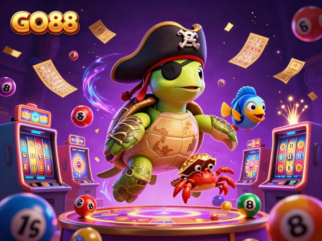Play exciting games at GO88 with illustrated characters in a vibrant casino scene.
