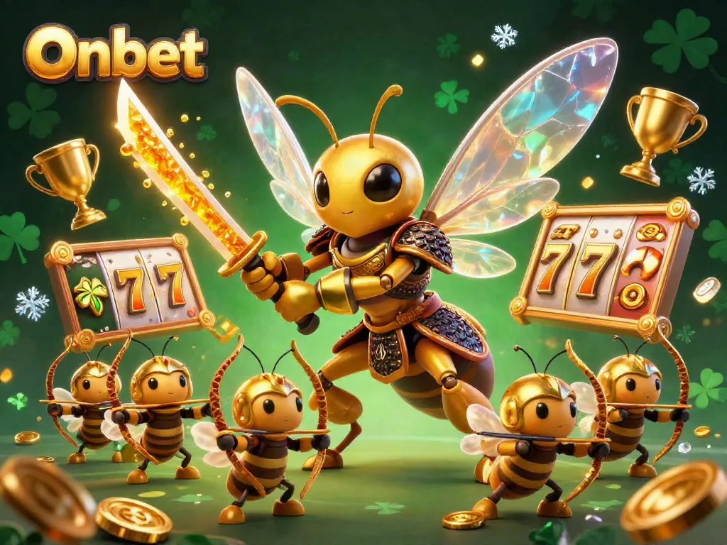 Experience Onbet's dynamic gaming atmosphere with golden hornet and interactive slots.