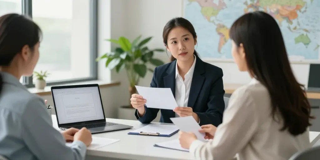 Find immigration lawyer during a consultation in a welcoming office setting.
